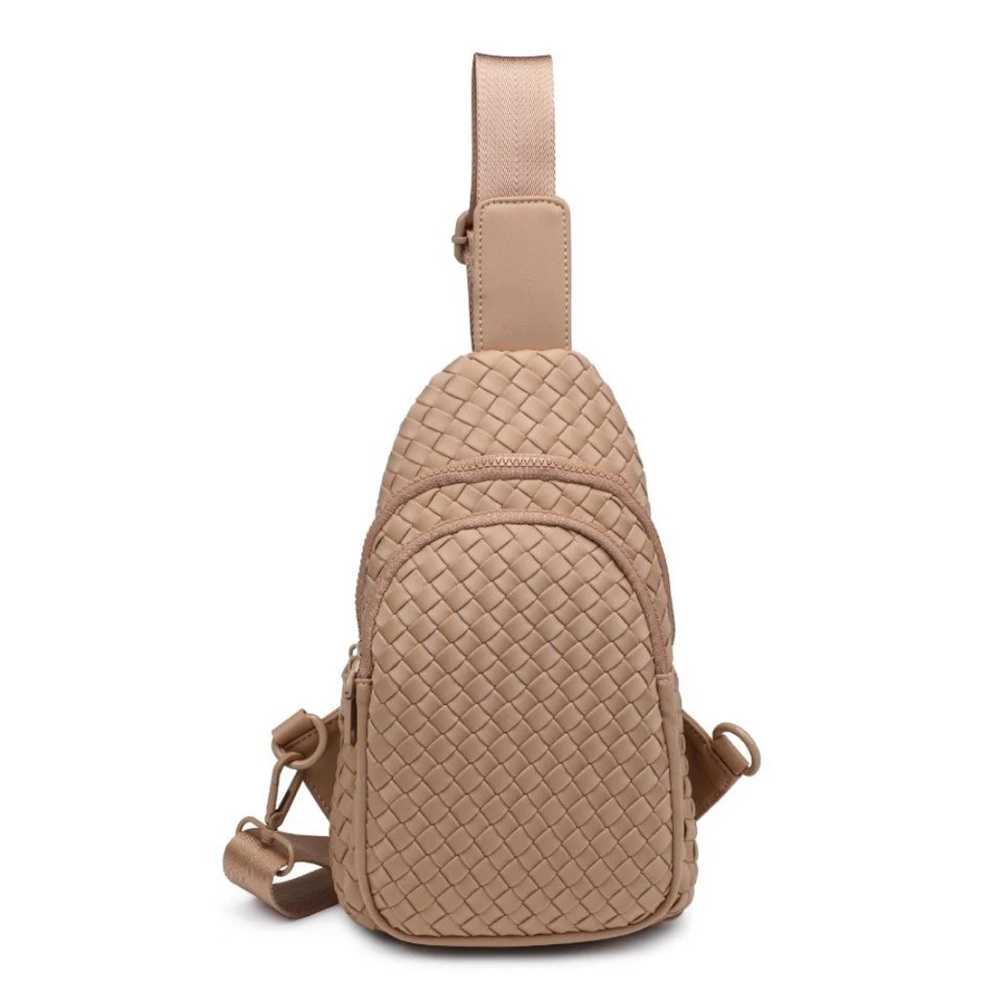 Sol and Selene Beyond the Horizon Woven Neoprene Sling Bag Crossbody Nude